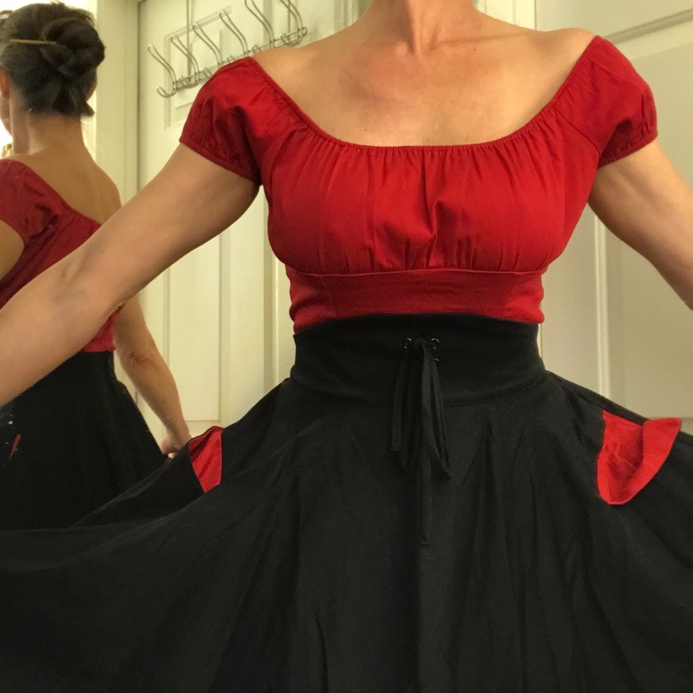 Pin Up Girl PUG Couture Peasant Top & Corset Skirt